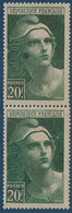 France Marianne De Gandon N°730**  Paire Variété Importante Tache De Couleur Sur La Joue Tenant à Normal !! - Unused Stamps