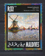 Armand Gaullamin, “Windmills In Holland” 1904 - (Maldives 2014) MNH (2W0118) - Impressionismus