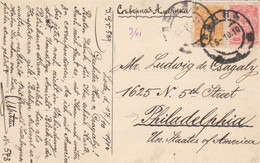 Russia Poland 1910 Postcard LODZ To Philadelphia USA, Motif Lodz Palac Heinzla Ul. Pietrkowska (v134) - Lettres & Documents