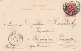 Russia Poland 1906 Postcard WARSAW To Fontaine Riante France Via PROVINS, Motif Warszawa Views (v137) - Lettres & Documents