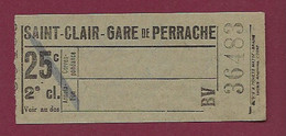 030121A - TICKET CHEMIN DE FER TRAM METRO - SAINT CLAIR GARE DE PERRACHE 2me Cl 25c BV 36483 - Europe