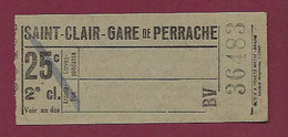 030121A - TICKET CHEMIN DE FER TRAM METRO - SAINT CLAIR GARE DE PERRACHE 2me Cl 25c BV 36483 - Europa