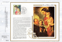 🎨 " LA VIERGE A L'ENFANT De RUBENS " Sur Feuillet CEF 1er Jour N°té  De 1977. N° YT 1958 Parfait état FDC - Rubens