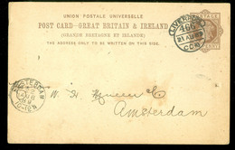 GREAT BRITAIN POSTCARD Uit 1889 Van LIVERPOOL ENGLAND  Naar KLEINROND AMSTERDAM  (11.871f) - Lettres & Documents