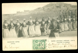 GRIEKENLAND GREECE POSTCARD Uit 1903 Van ATHENES * Danse Grecque A Megara * Naar AMSTERDAM  (11.871) - Covers & Documents