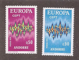 Andorre Français -  Y&T N°217/218** - Europa 1972 - Sonstige & Ohne Zuordnung