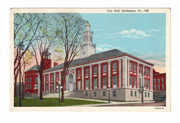 BURLINGTON, Vermont, USA, City Hall, Old WB Postcard - Burlington