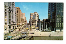 MILWAUKEE, Wisconsin, USA, Wisconsin Avenue Looking East, Stores, 1960's Cars, Old Chrome Postcard - Milwaukee