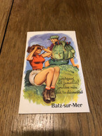 Batz Sur Mer * Carte à Système Ancienne Complète * Femme Pin Up Randonnée Jumelles - Batz-sur-Mer (Bourg De B.)