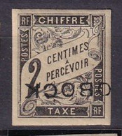 OBOCK - 2 C. Taxe De 1892 Neuf Avec Surcharge Renversée Neuf FAUX - Ungebraucht