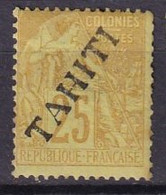 TAHITI - 25 C. Jaune-bistre De 1893 Neuf FAUX - Ongebruikt
