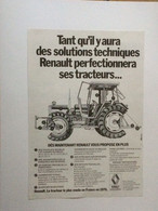 PUB AGRICOLE 1977 Tracteur RENAULT - Pubblicitari
