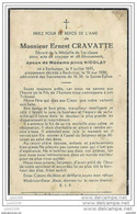 RECHRIVAL ..-- Mr Ernest CRAVATTE , époux De Mme Anna NICOLAY , Né à RACHAMPS En 1871 , Décédé En 1938 . - Sainte-Ode