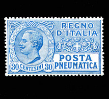 REGNO Posta Pneumatica 1921 Valore 30c. MNH** Azzurro Integro - Correo Neumático