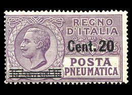 REGNO Posta Pneumatica 1925 1925 20c. Su 15c. MNH** Viol. Bruno Integro - Pneumatic Mail