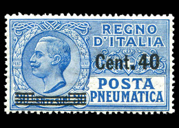 REGNO Posta Pneumatica 1925 40c. Su 30c. MNH** Azzurro Integro - Correo Neumático