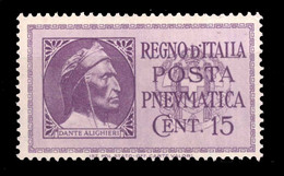 REGNO Posta Pneumatica 1933 15c. MNH** Violetto Scuro Integro - Pneumatische Post