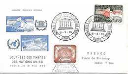Journée Des Timbres Des Nations Unies Unesco Et Palais Des Nations à Genève 16.5.1959 - Autres & Non Classés