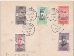 Lettre Entier 147*112 Togo Dahomey AOF Occupation Franco Anglaise TAD Atakpame 1919 Avec Timbres - Briefe U. Dokumente