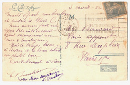 NICE Alpes M Carte Postale 40c Semeuse Yv 237 Ob Méca Frankers Juillet 1932 Fête Gymnique Internationale Dreyfus NIC114 - Maschinenstempel (Werbestempel)