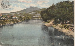 CARTOLINA: TORINO - VEDUTA DEL PO PRESA DEL PONTE REGINA MARGHERITA (ANIMATA) - VIAGGIATA - F/P - COLORI - LEGGI - Fiume Po