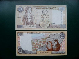 Unc Banknote Cyprus 1 Pound 2004 P-60d Girl Handcrafts Pottery Map - Cyprus