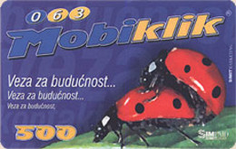SERBIA : SER09 500 Mobiklik Ladybugs USED Exp: 31.12.2001 - Bosnien