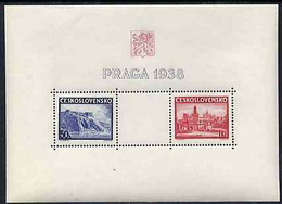 Czechoslovakia 1938 Prague Philatelic Exhibition M/sheet U/M, SG MS 388a, Mi BL 4 - Other & Unclassified