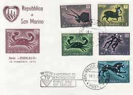 FDC SAN MARINO 942-946 - Astrology