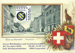 Gruss Aus Langenthal - Briefmarken-/Ansichtskartenbörse  (2 Repro Karten)         2015/16 - Langenthal