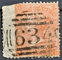 GREAT BRITAIN 1865 - Canceled - Sc# 43 - Plate 9 - 4d - Oblitérés