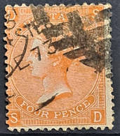 GREAT BRITAIN 1865 - Canceled - Sc# 43 - Plate 13 - 4d - Used Stamps