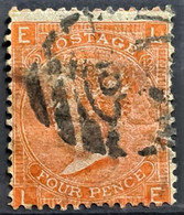 GREAT BRITAIN 1865 - Canceled - Sc# 43a - Plate 12 - 4d - Used Stamps