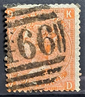 GREAT BRITAIN 1865 - Canceled - Sc# 43a - Plate 12 - 4d - Used Stamps
