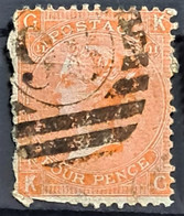 GREAT BRITAIN 1865 - Canceled - Sc# 43 - Plate 11 - 4d - Usati