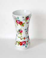 MAGNIFIQUE VASE BAVARIA FORME DIABOLO PORCELAINE DECOR FLORAL - 18,5x9cm - NEUF - Bavaria (DEU)