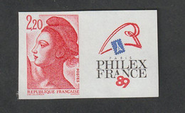 TIMBRE  Non Dentelé - 1988   -  N° 2524a  -  PhilexFrance 89    -   Neuf  Sans Charnière - Imperforates
