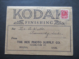 Kanada Ca. 1930 /40er Jahre Dekorativer Umschlag Kodak Finishing The Rex Photo Supply Regina Sask Kodak Film Fotoapparat - Lettres & Documents