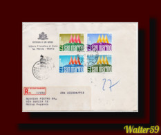 1977 Saint Marin Registered FDC 1er Jour Ersttag 100 Anniv. San Marino Stamps Cinderella Back 2scans - Otros & Sin Clasificación