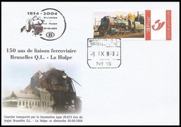 DUOSTAMP** / MYSTAMP** - 1854/2004 - 150 Ans Liaison Ferroviaire - BXL QL-La Hulpe - Sur Enveloppe Souvenir 5IX2004 - Brieven En Documenten