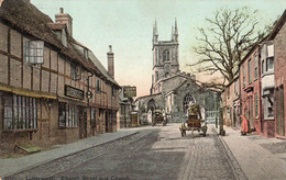 A644 - LUTTERWORTH CHURCH STREET AND CHURCH  VINTAGE POSTCARD - Andere & Zonder Classificatie