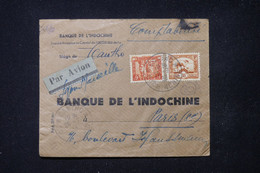 INDOCHINE - Enveloppe Commerciale De Cantho Pour La France Par Avion En 1936 - L 83805 - Briefe U. Dokumente