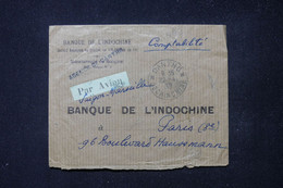 INDOCHINE - Enveloppe Commerciale De Cantho Pour Paris En 1939 Par Avion, Affranchissement Au Verso - L 83810 - Briefe U. Dokumente
