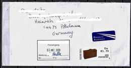 Irland, MiNr. (ATM) 116 I, Koffer Von Auswanderern; Auf Brief Nach Potsdam; E-235 - Franking Labels
