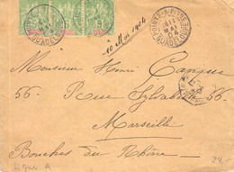 MiNr.(40 Mef) Guadeloupe Auf Cover 1904 AKS - Storia Postale