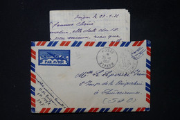 FRANCE - Enveloppe En FM Avec Contenu D'un Marin En Indochine En 1952 Pour La France - L 83830 - War Of Indo-China / Vietnam