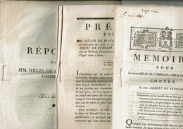 1807 - Mémoire Pour Un Procès Au Sujet D'un Litige Concernant Un Contrat De Mariage - Environs 50 Pages - Documents Historiques