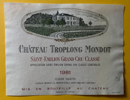 17821 - Château Troplong Mondot 1981 Saint Emilion - Bordeaux
