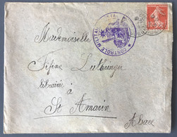 France N°138 Sur Enveloppe Pour ST AMARIN, Par Le Bureau Militaire De MOOSCH 1916 - (C1791) - Guerre De 1914-18