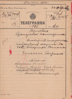 257536 / Bulgaria 1900 Form 51 (509-99) Telegram Telegramme Telegramm + Label , Plovdiv - Teteven , Bulgarie - Cartas & Documentos